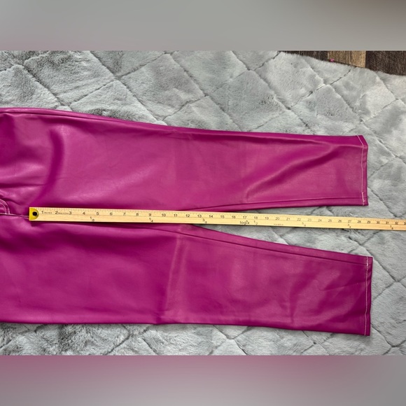 Staud Eli Faux Leather Pants In Pink Fuchsia NWT - Picture 9 of 15